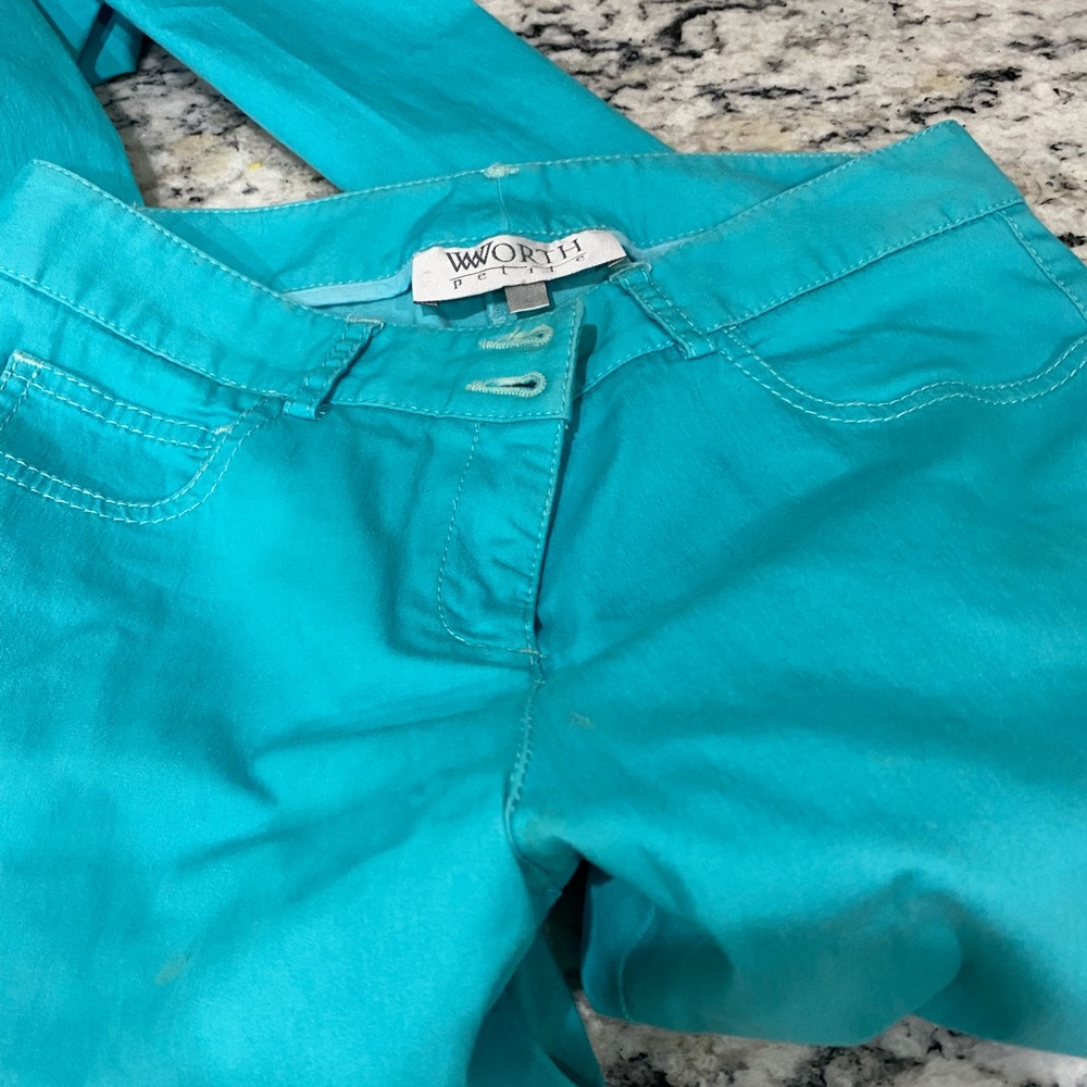 Turquoise pants by Worth, sz 2P